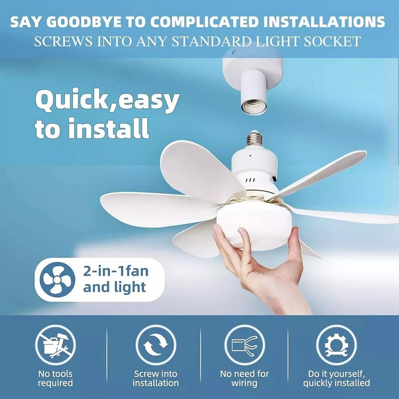Socket Fan Light Ceiling Fans With Lights And Remote Dimmable LED Ceiling Fan US gallery