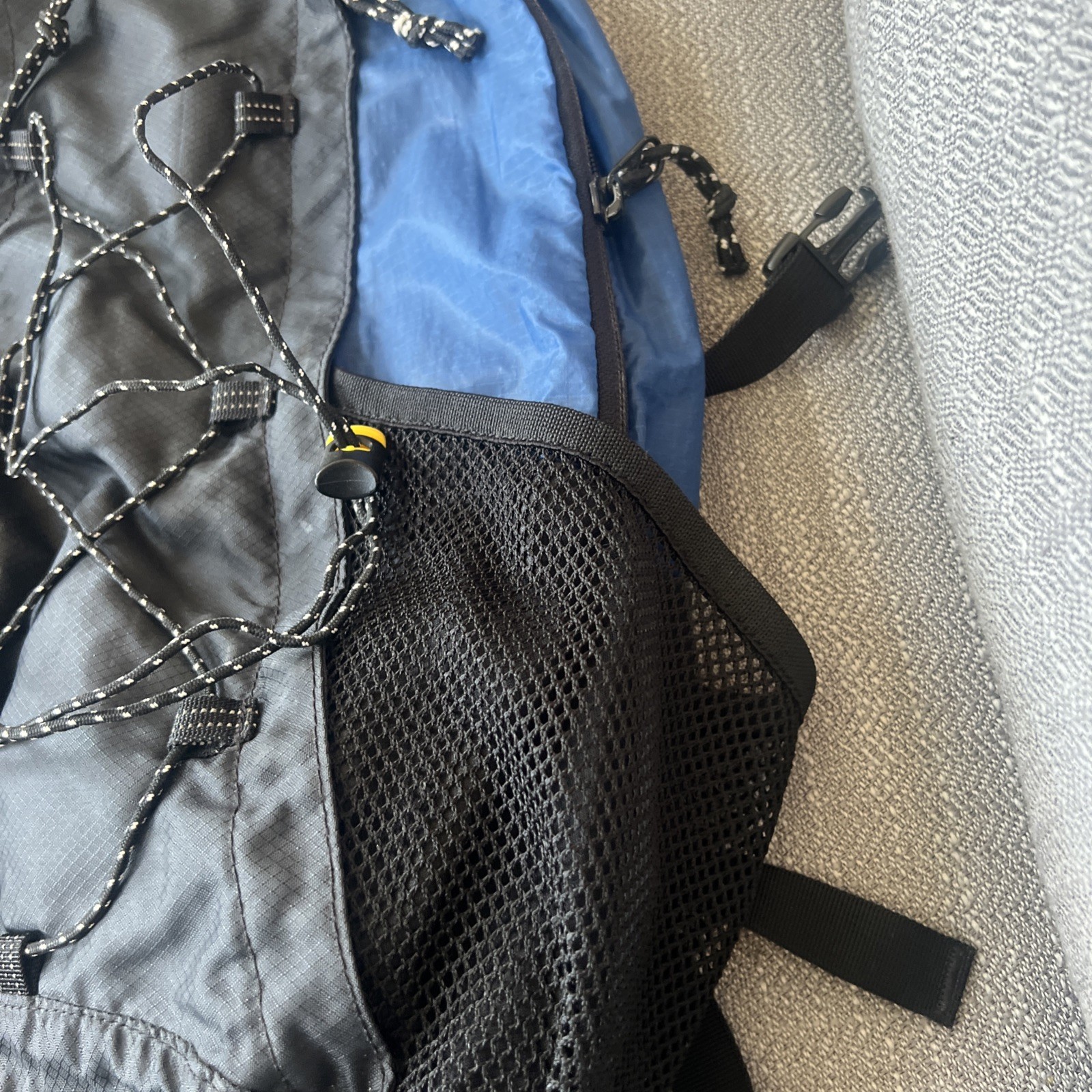 LL Bean Nylon Backpack Blue Black Lightweight Packable Outdoor Gear 4