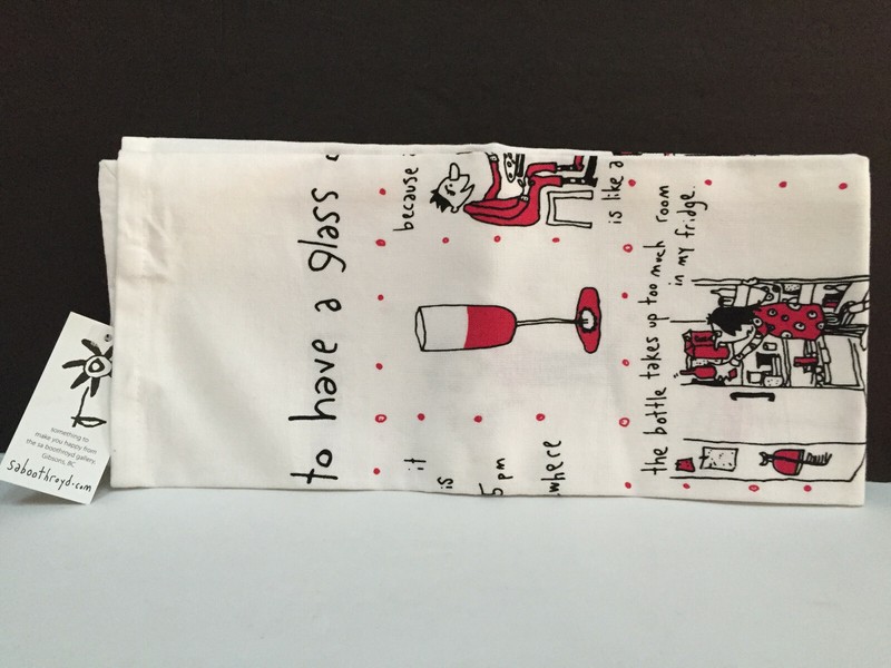Sa Boothroyd Gallary Kitchen Tea Towel "Reasons to Drink Wine" NWT gallery