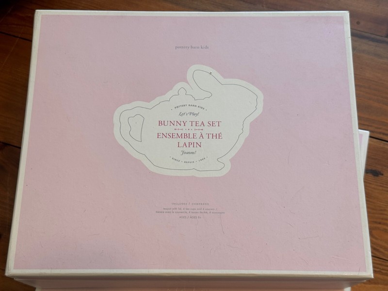 Pottery Barn Bunny Tea Set Gary Ceramic Glazed Finish Playful Tableware-NEW gallery