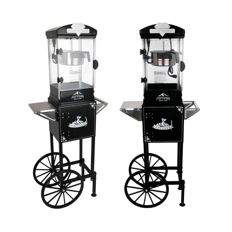 Popcorn Machine w/ Cart, Wheels & 10-Ounce Kettle Popcorn Maker 3 Plastic Spoons gallery
