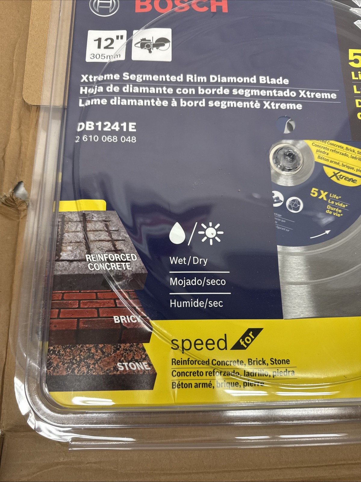 BOSCH DB1241E 12 in. Xtreme Segmented Rim Diamond Blade w/ 5/8 in. 7/8 in Arbor gallery