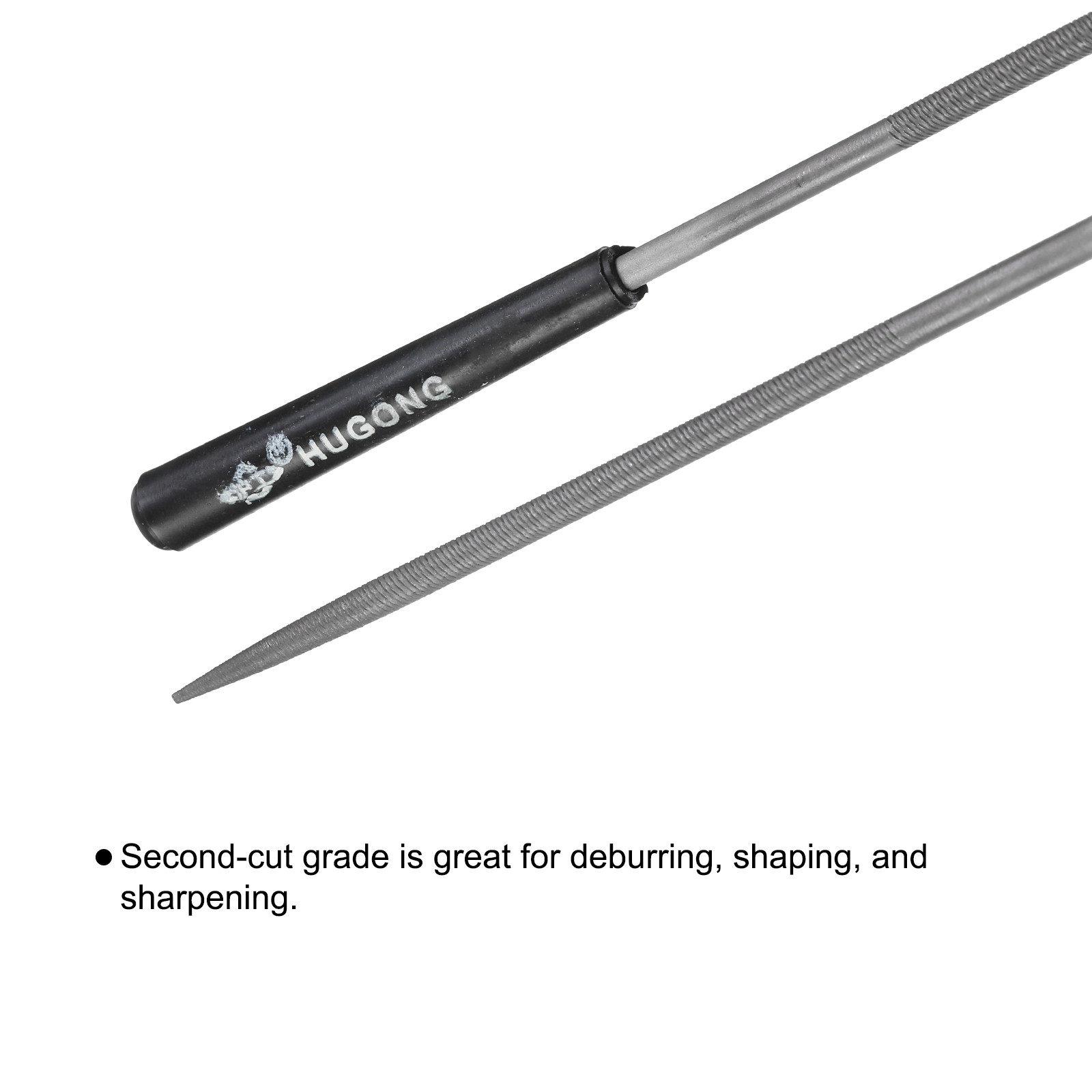 10Pcs Second Cut Steel Round Needle File W Plastic Handle 3mm x 140mm gallery