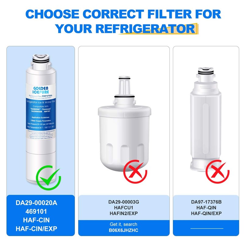 RWF0700A Refrigerator Water Filter Replacement for Samsung DA29-00020B, 4PACK gallery