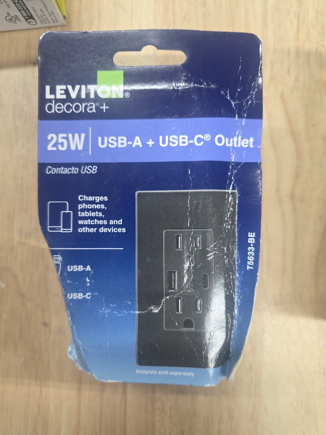 Leviton T5633-BE Decora USB Type-A/Type-C Wall Outlet Charger, 15A, BLACK #5581 gallery