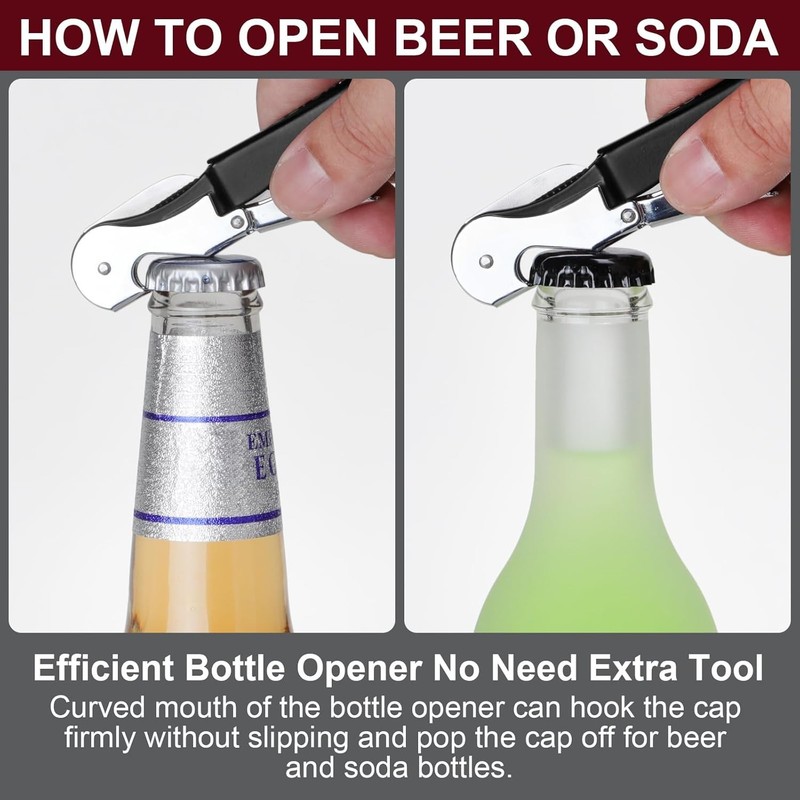 Foldable Heavy-Duty Wine Key with Double Hinged Cork Removal – Elegant & Durable gallery