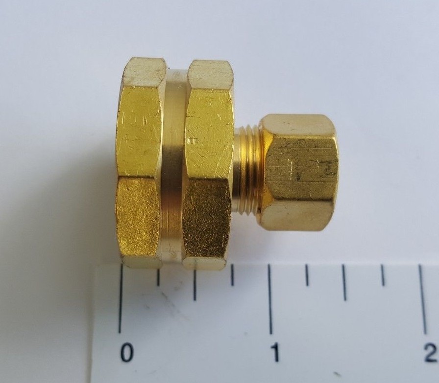 1) 3/8" OD COMPRESSION X 3/4" FHT GARDEN HOSE THREADED FEMALE ADAPTER, LEAD FREE gallery