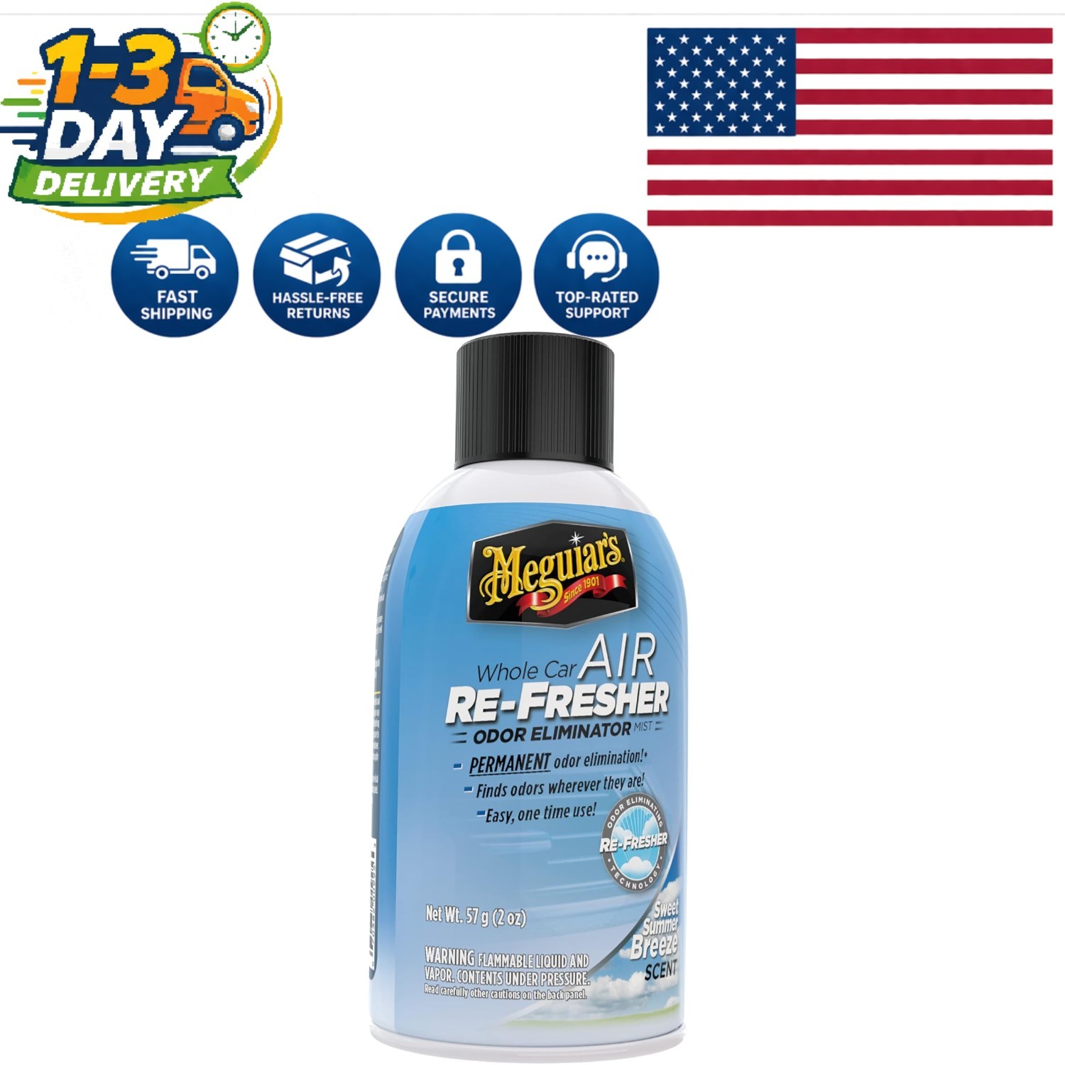 Quick-Use Odor Eliminating Mist - 2 Oz Summer Breeze for Complete Car Refresh gallery