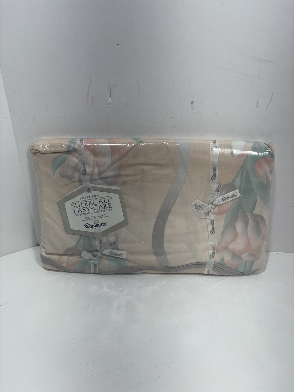 Wamsutta Supercale Easy Care Full FLAT Sheet Cloisonne Tulips Floral 200 TC New gallery