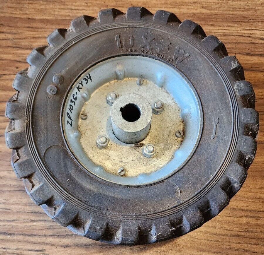 Zero Pressure Wheel Assembly 10" x 3" Solid Rubber Tire "V" Snow Tread .75 ID