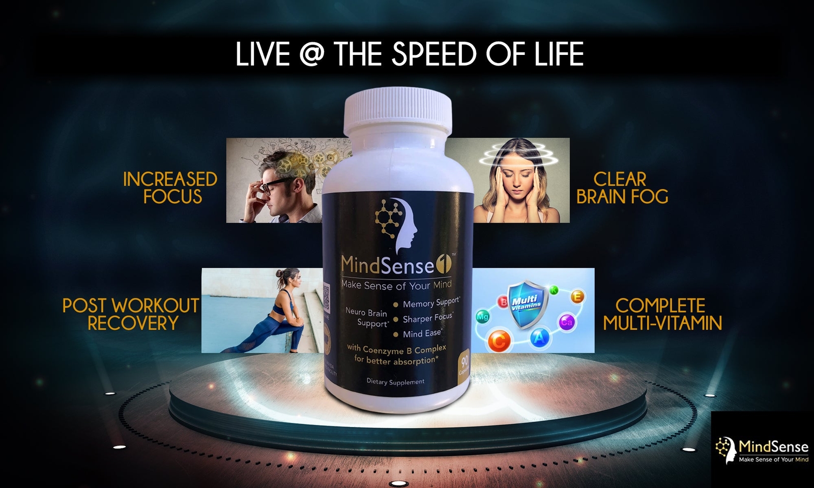 MindSense1 Nootropic Brain Support-✅Increased Focus + Memory-✅Clear Brain Fog gallery