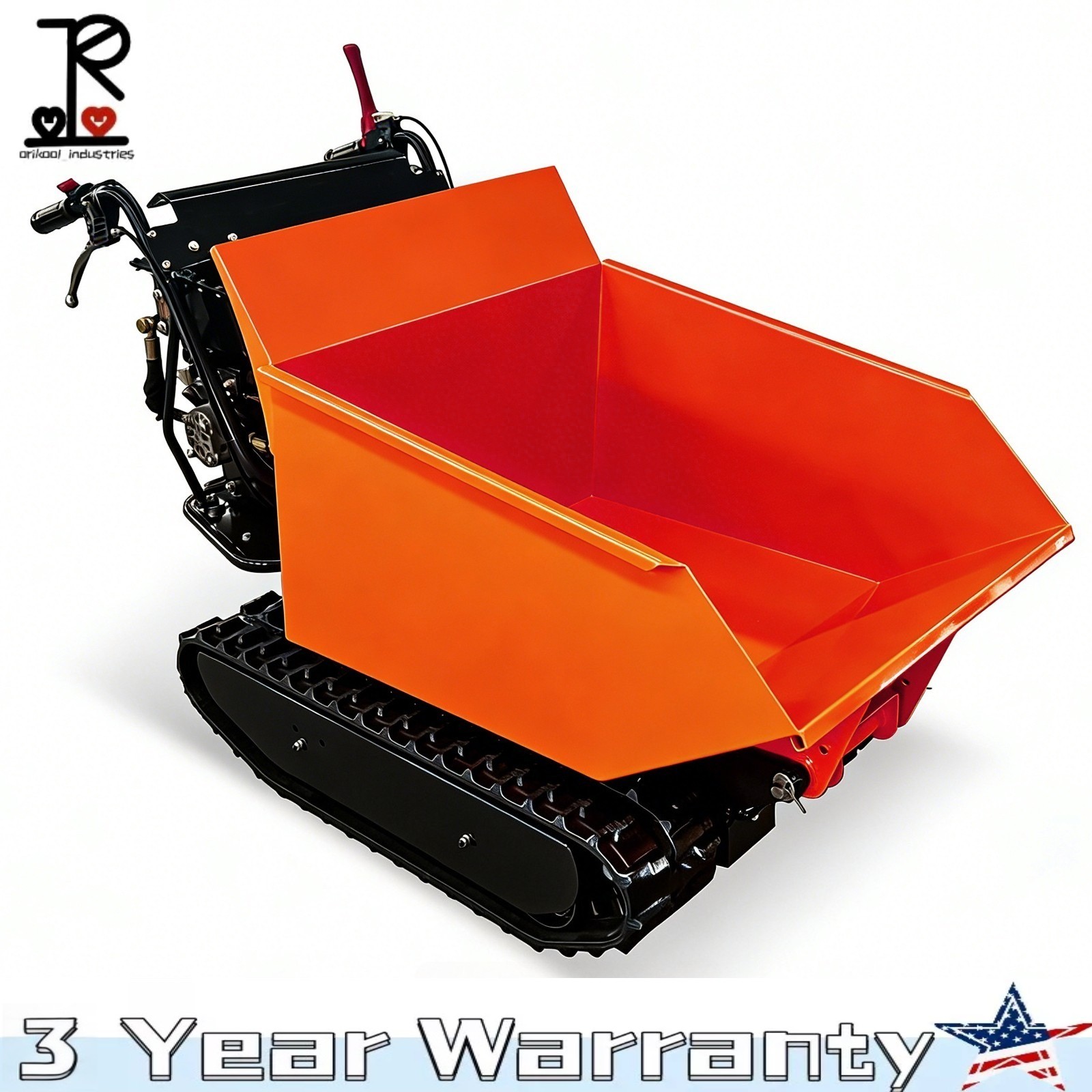 10HP All-Terrain Track Barrow with Hydraulic Assist 306cc 3F+1R Gearbox 1100lbs gallery