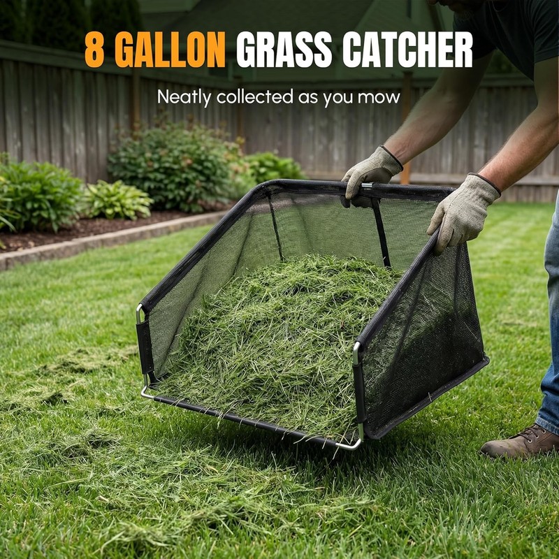WORKPROX 16" Push Reel Lawn Mower Adjustable Height 5-Blade w/8Gal Grass Catcher gallery