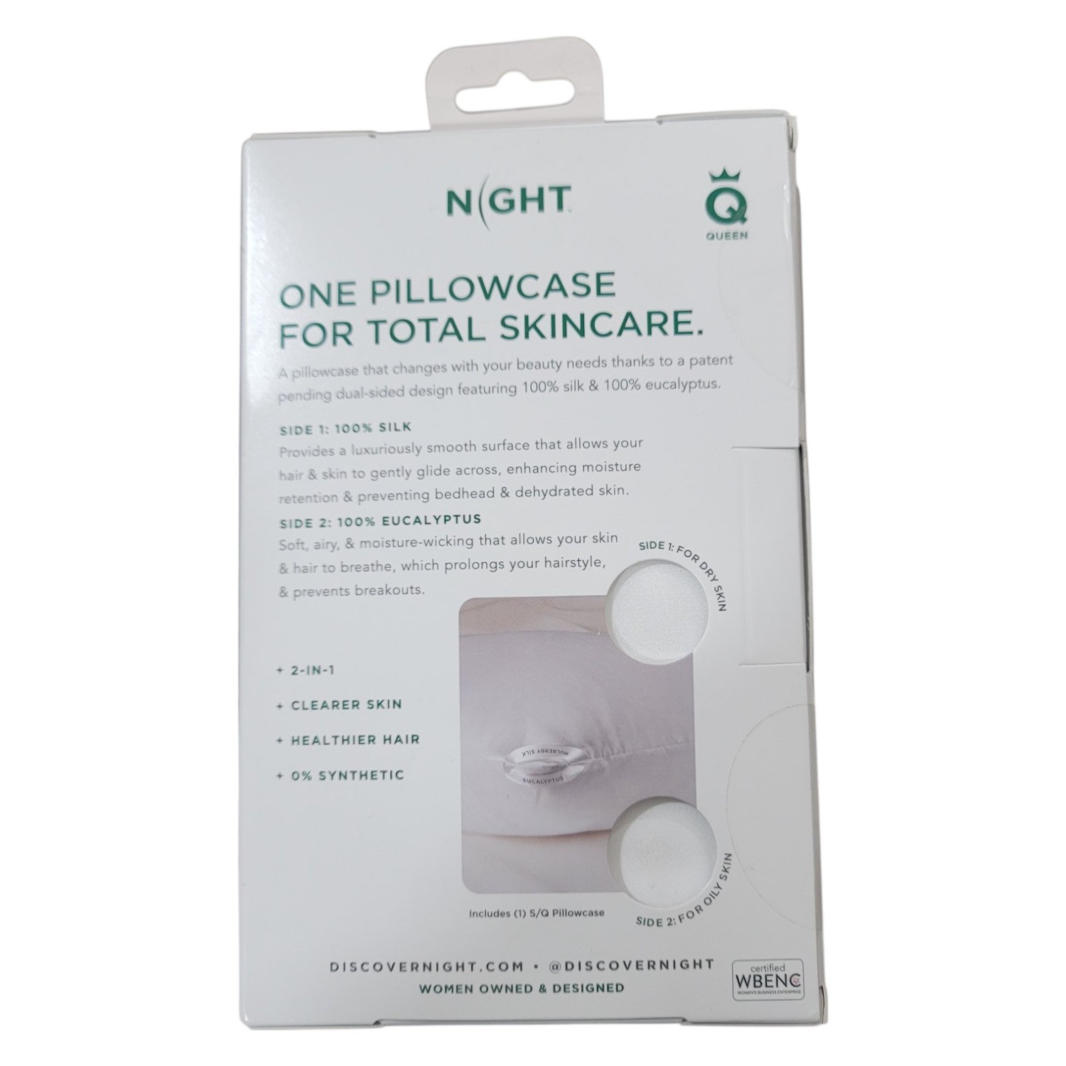 NIGHT Reversible Silk Pillowcase: 100% Mulberry Silk, 100% Eucalyptus gallery
