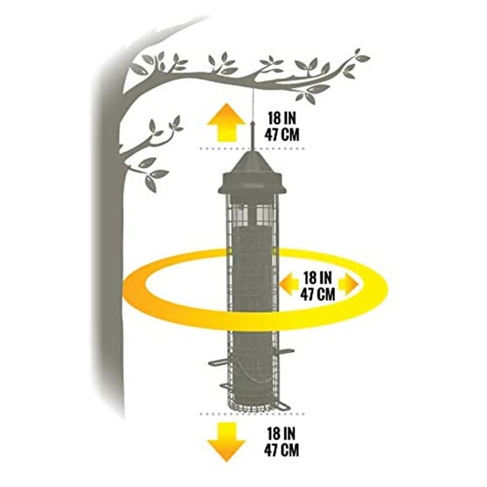 Squirrel Buster Finch Squirrel-proof Bird Feeder w/4 Metal Perches & 8 Feeding P gallery