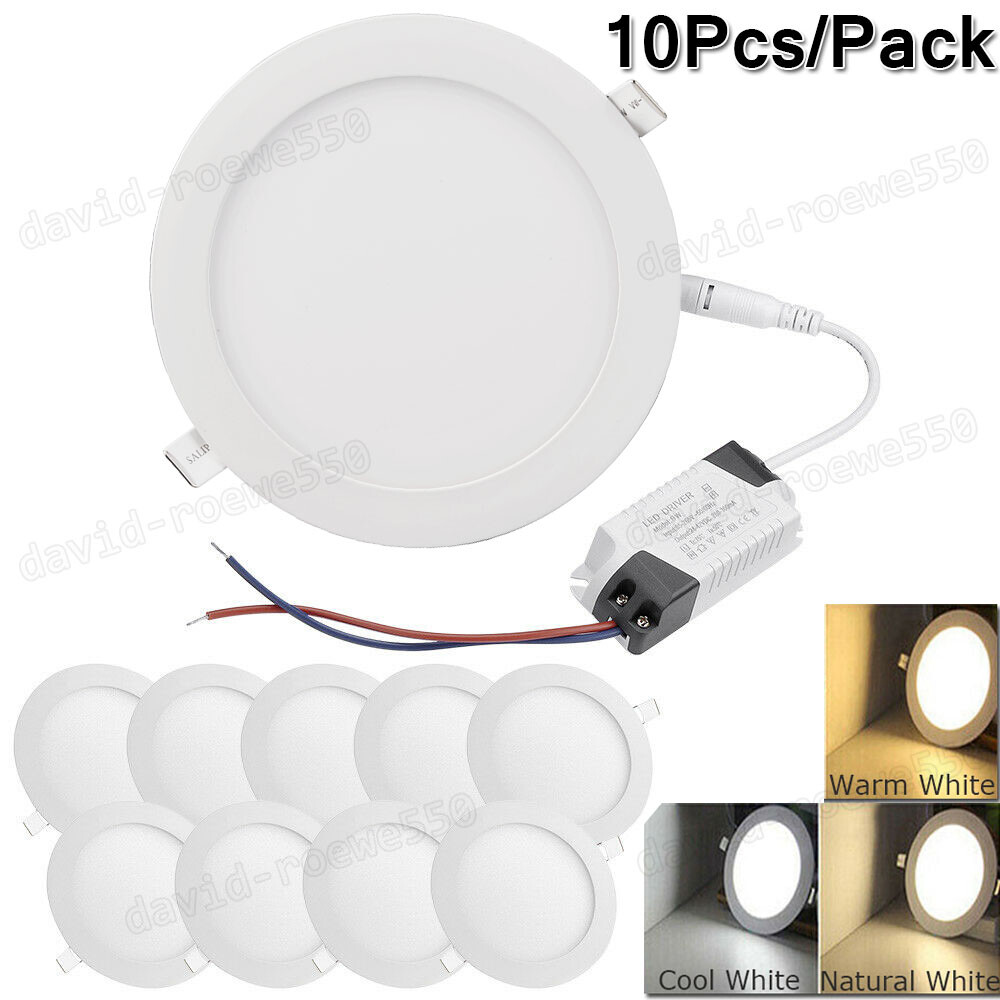 10X LED Recessed Ceiling Panel Down Lights Lamp Fixture 9W 12W 15W 18W 24W⭐⭐⭐⭐⭐ gallery