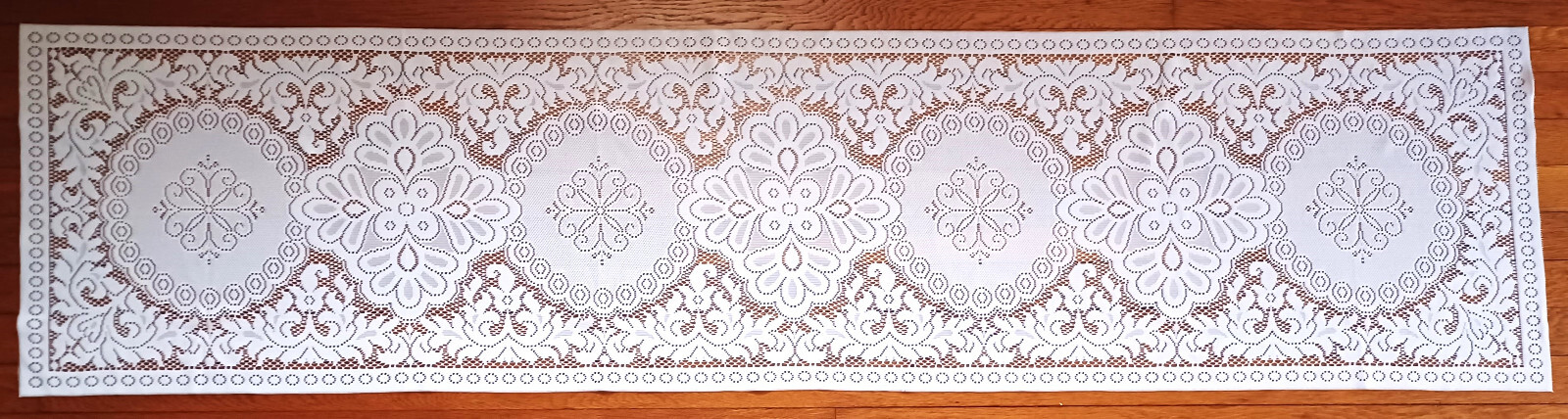 72" x 18" Table Runner Pure White, Off White, or Ecru Soft Washable Lace tr-1 gallery