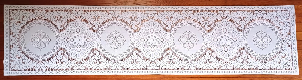 72" x 18" Table Runner Pure White, Off White, or Ecru Soft Washable Lace tr-1