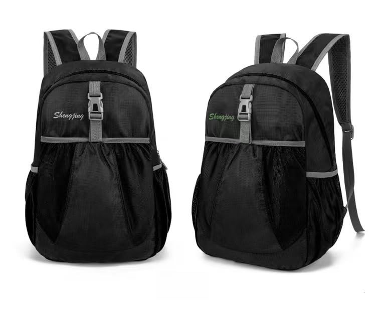 Lightweight Foldable Hiking Travel Backpack Splash Proof Compact Daypack Black 5