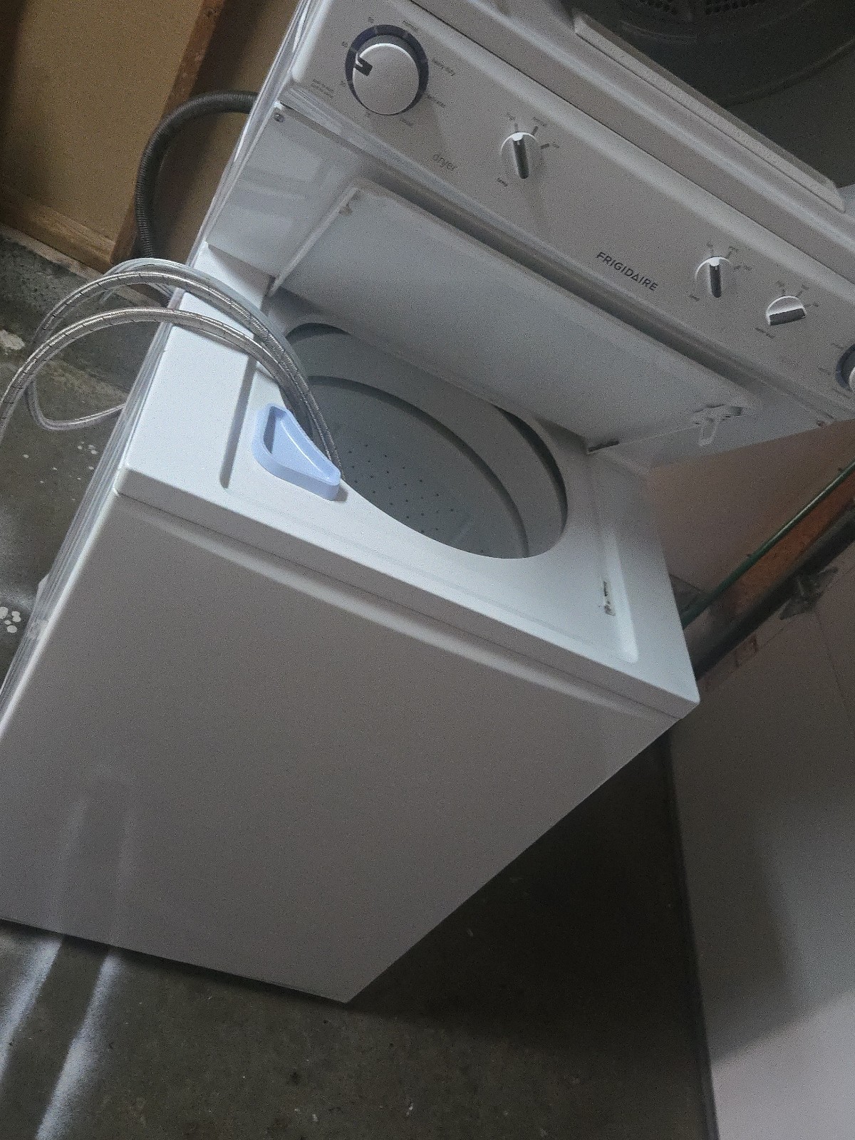 Frigidaire White Stacked Top-Load Washer & Dryer Unit, Electric, Stackable gallery