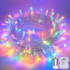 Multicolor Christmas Lights Battery Operated with 8 Modes Remote Waterproof, 33F