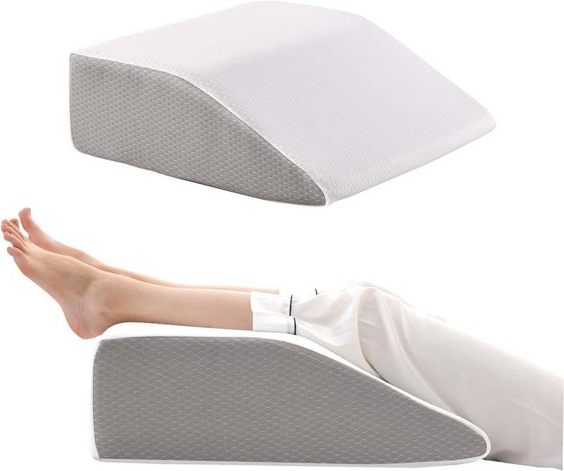Stylish Leg Elevation Pillow with Removable Washable Cover - 8 Inch Foam Wedge gallery