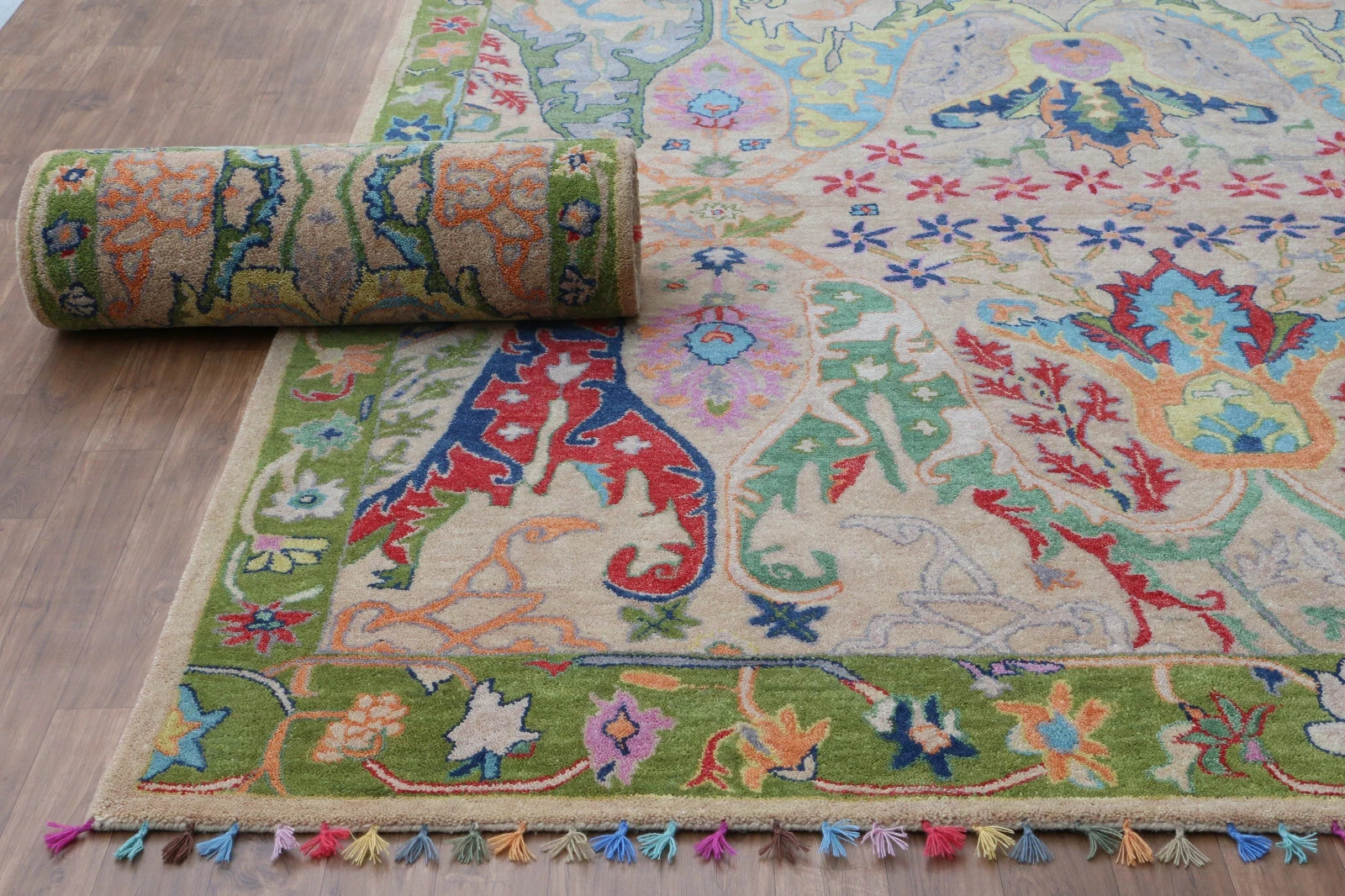 Traditional New Oreiental Hand Tufted Color Pink Style Woolen Handmade Carpet gallery