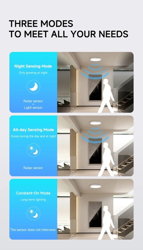 Rechargeable Motion Sensor Wireless Magnetic Ceiling Lamp Closet Hallway Light gallery