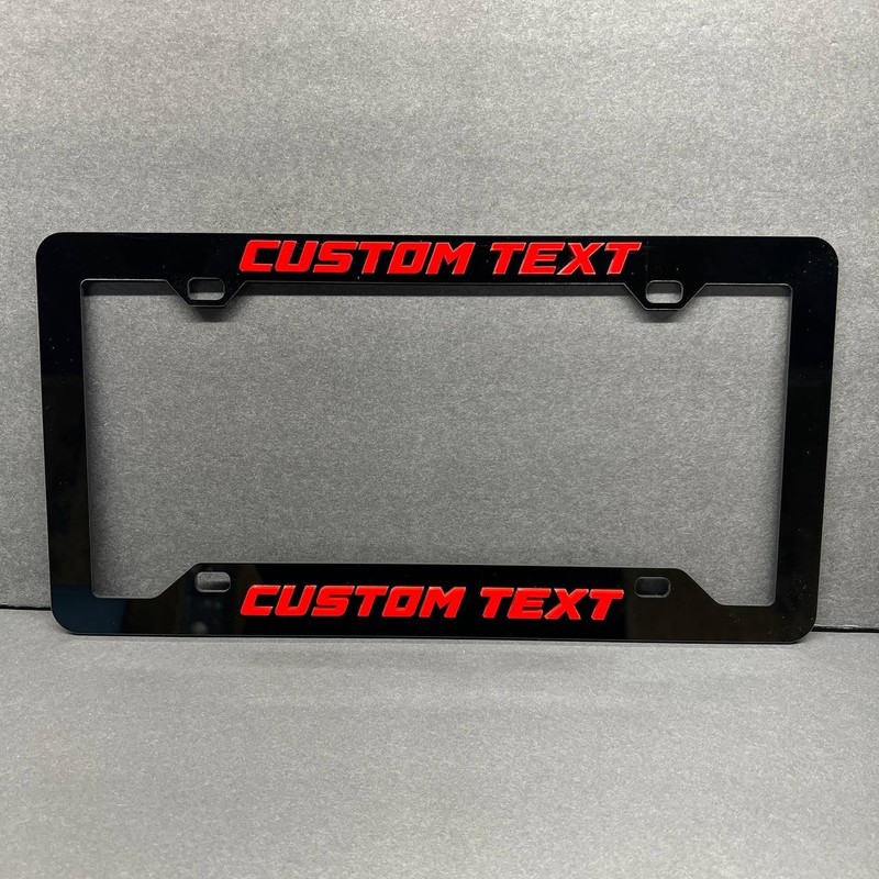 Personalized TEXT NAME LOGO Custom Car License Plate Frame 3D Laser Multicolor gallery