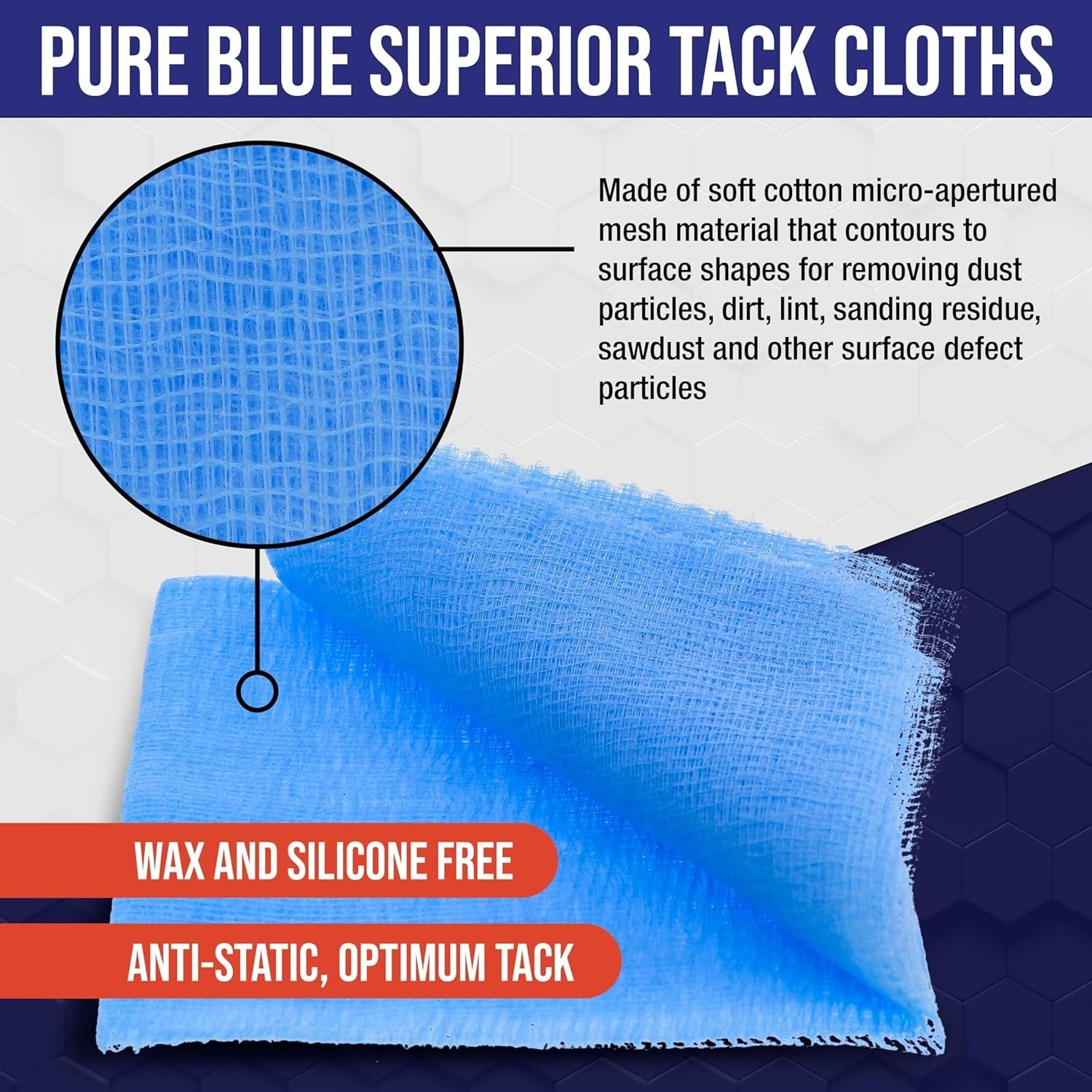 TCP Global - Pure Blue Superior Tack Cloths - Tack Rags (Box of 6) - Automotive gallery
