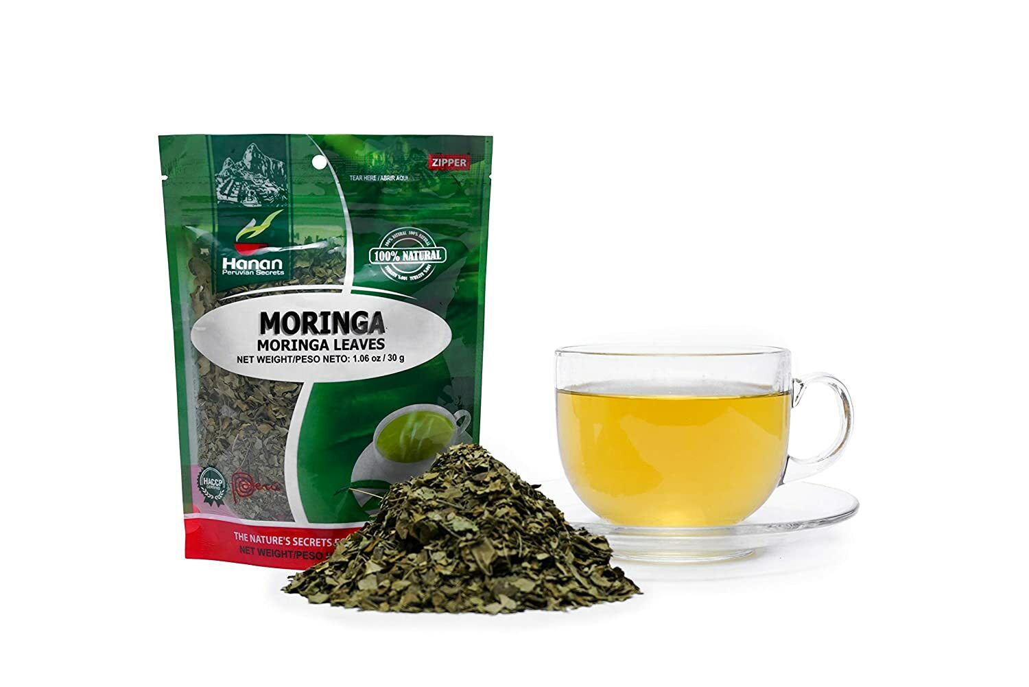Hanan Peruvian Secrets Moringa Herbal Tea | 100% Natural Moringa Leaves | 1.06oz gallery