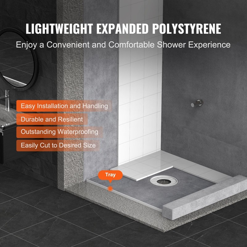 Lightweight Shower Pan Kit, Easy Installation Without Mortar gallery
