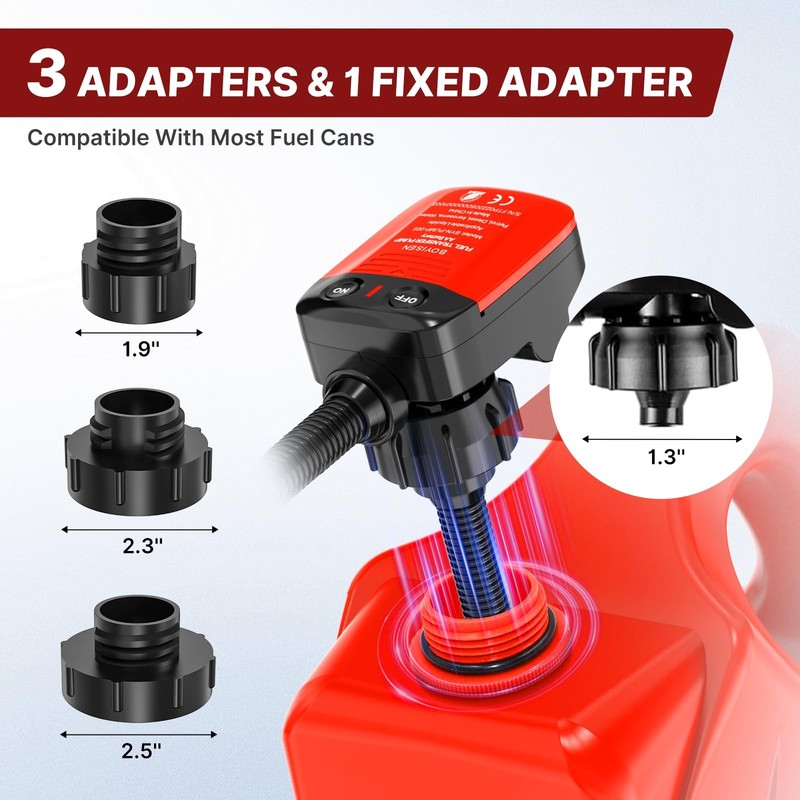Automatic fuel transfer pump with autostop, aa gas can battery operated extra gallery