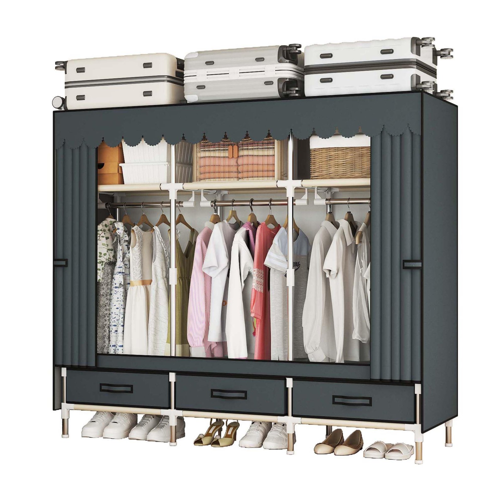 ArluKin Portable Wardrobe Closet Durable and Easy to Assemble Heavy Duty Clot... gallery