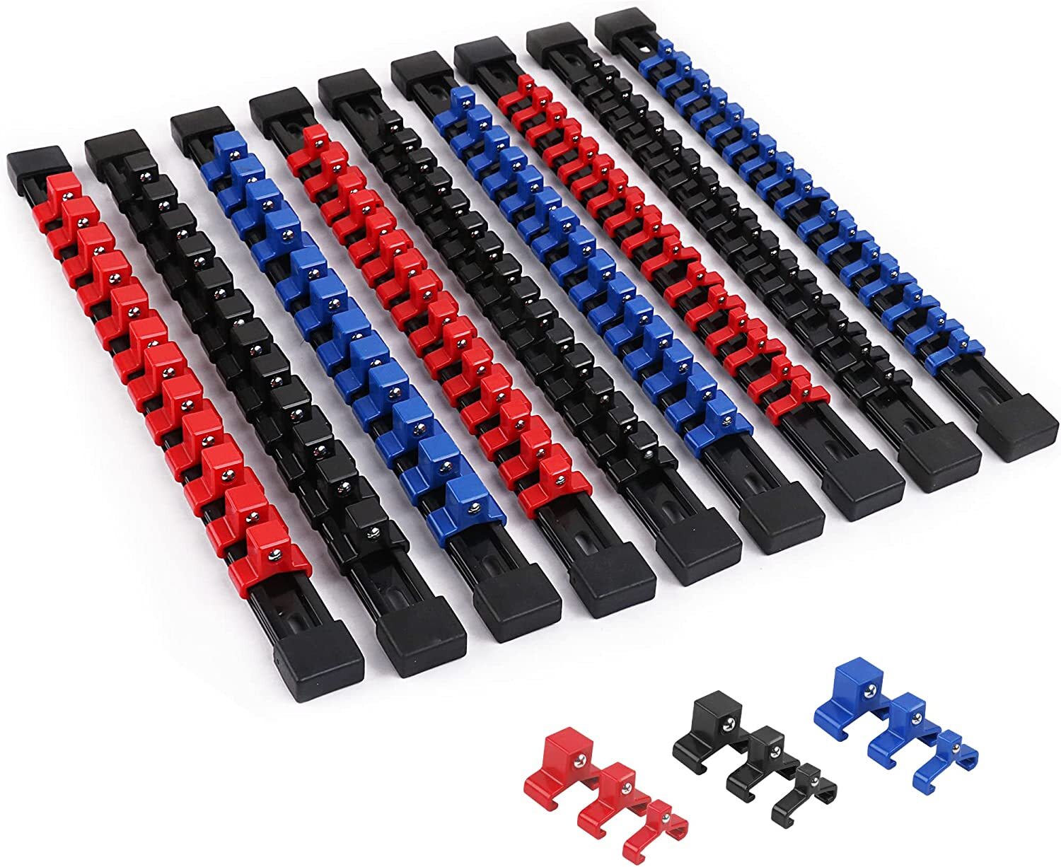 9PCS ABS Socket Organizer Portable Socket Rail Holder for Toolbox 1/4" 3/8" 1/2" gallery