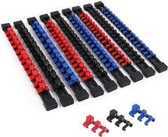 9PCS ABS Socket Organizer Portable Socket Rail Holder for Toolbox 1/4″ 3/8″ 1/2″