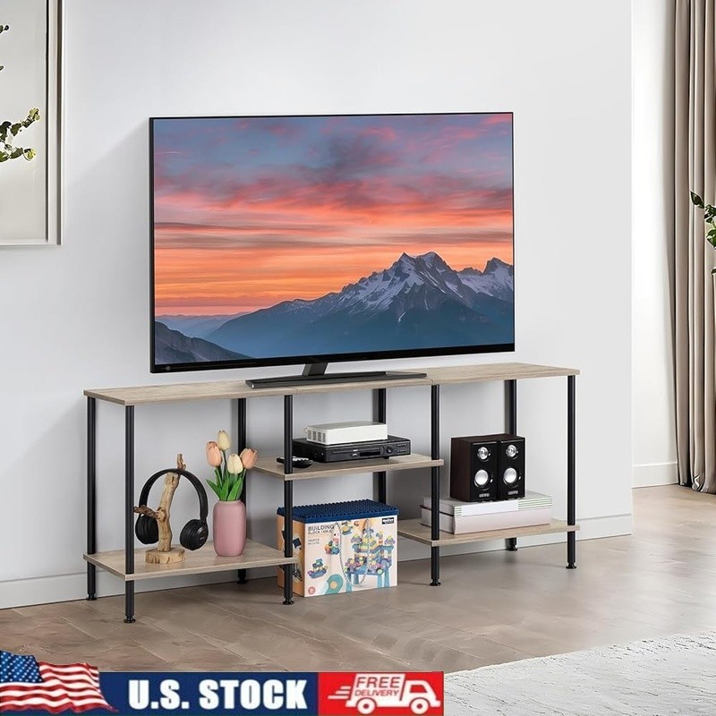 50 Inch TV Stand for Bedroom Rustic Grey Entertain gallery