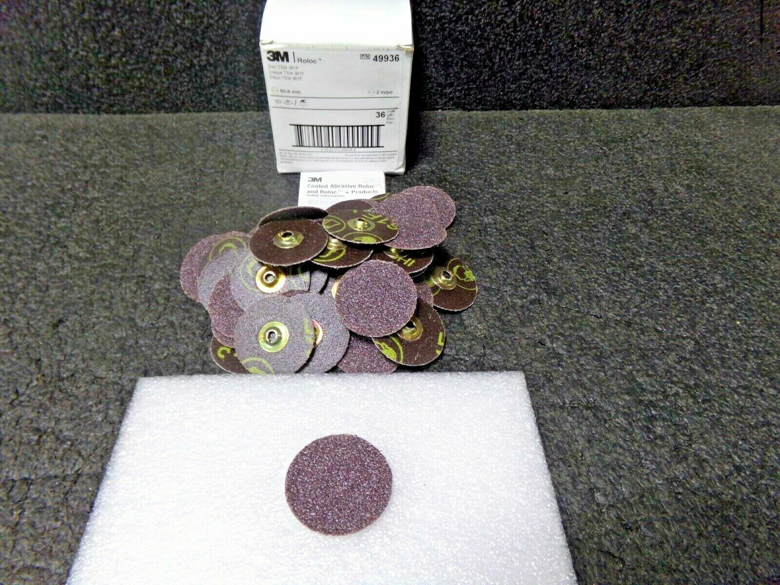 QTY: 50, 3M, 49936 ROLOC ABRASIVE DISC, 2 in., GRIT 36, 21088 gallery