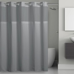 Hookless- Simply Solid 74 in. W x 71 in L Polyester Shower Curtain in Solid Whit