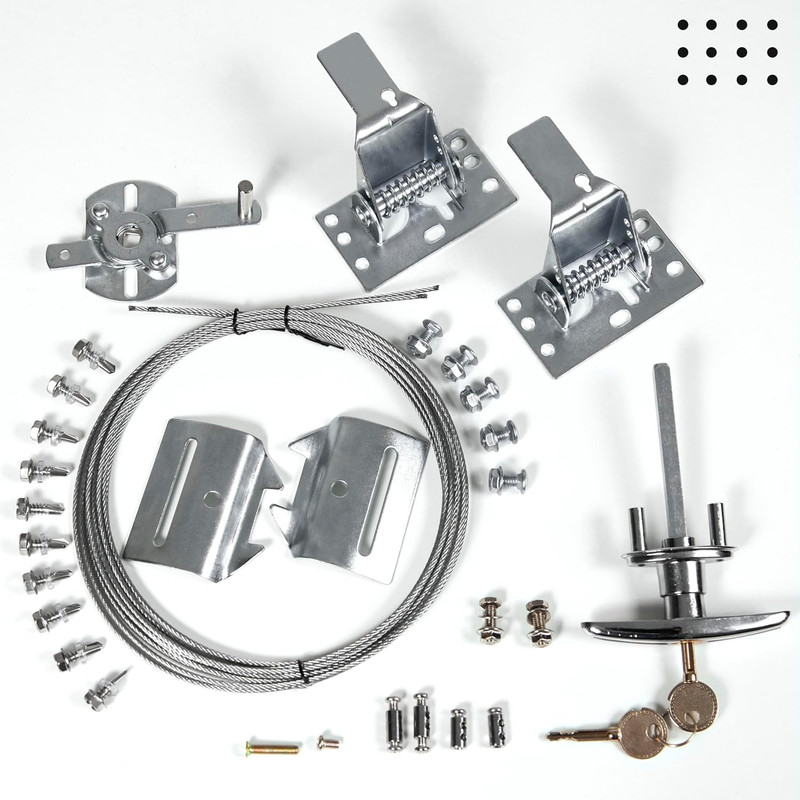 Garage Door Lock Kit, Complete Set with Spring Latch and Keyed Handle, Home Impr gallery