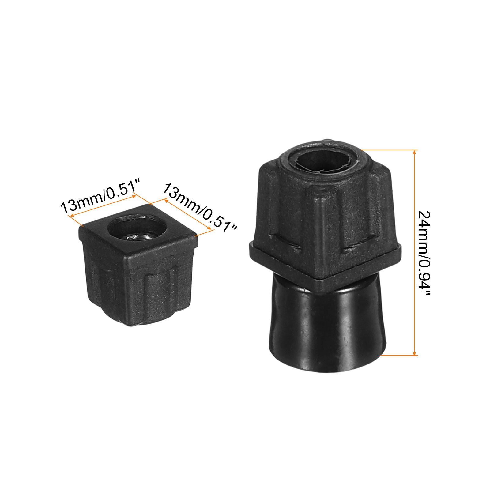 4 Set Leveling Feet M5x13x13mm Plastic Square Adjustable Furniture Leg Leveling gallery