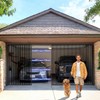 Sliding Garage Door Screen Retractable 2 Car with Track Closure 16 X 7 Ft Black gallery