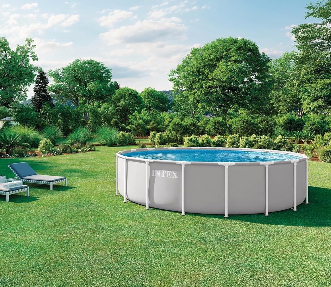Intex 18ft X 48in Prism Frame Above Ground Pool Set with 1500GPH Cartridge Filte gallery