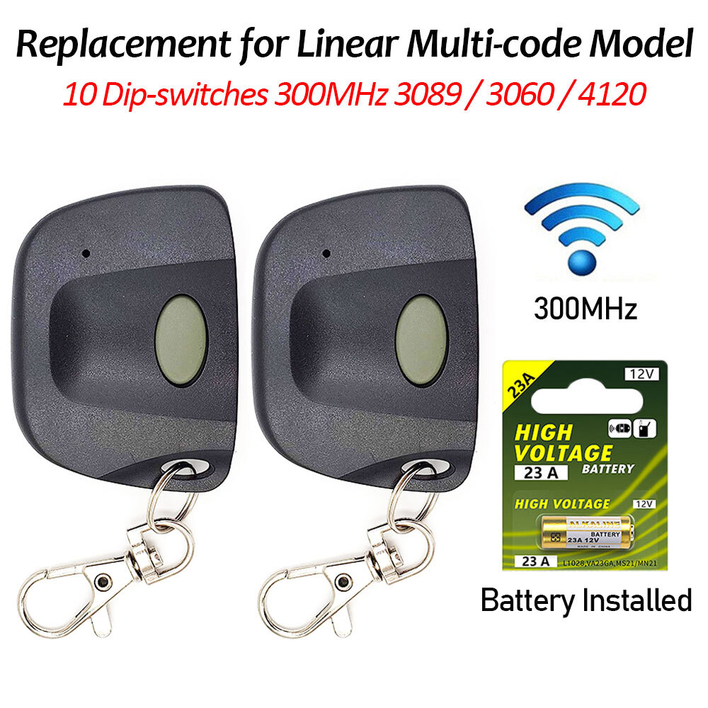 1/2x Universal Clicker 3089 Garage Gate Door Opener Remote 10 Digit Code 300mhz gallery