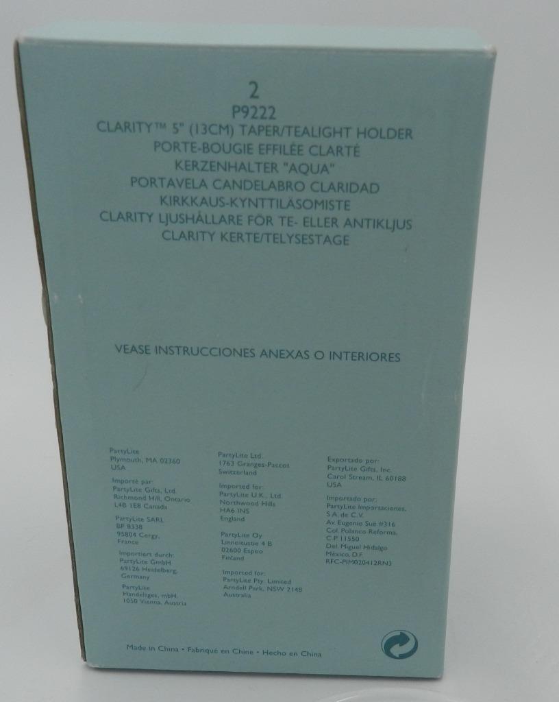 NIB Partylite Clarity P9222 5" Taper/Tealight Candleholder 2 Piece Retired gallery