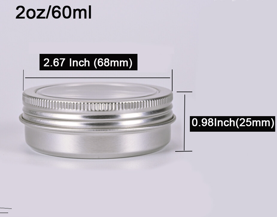 Aluminum Tin Clear Window Screw Top Lid Round Metal Salve Container Travel Tin gallery