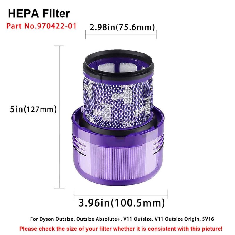 2Pcs Replacement Hepa Filter for Dyson Outsize, Outsize Absolute+, V11 Outsize gallery