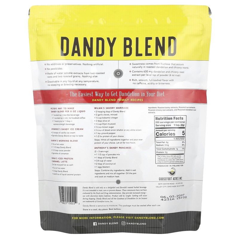 Instant Herbal Beverage with Dandelion, Caffeine Free, 14.1 oz (400 g) gallery