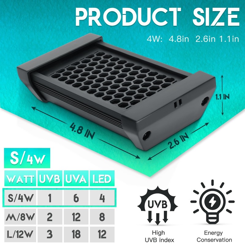 Dimmable LED Reptile UVB Lamp, 8000 Hours UVB Duration for Much Longer Lifesp... gallery