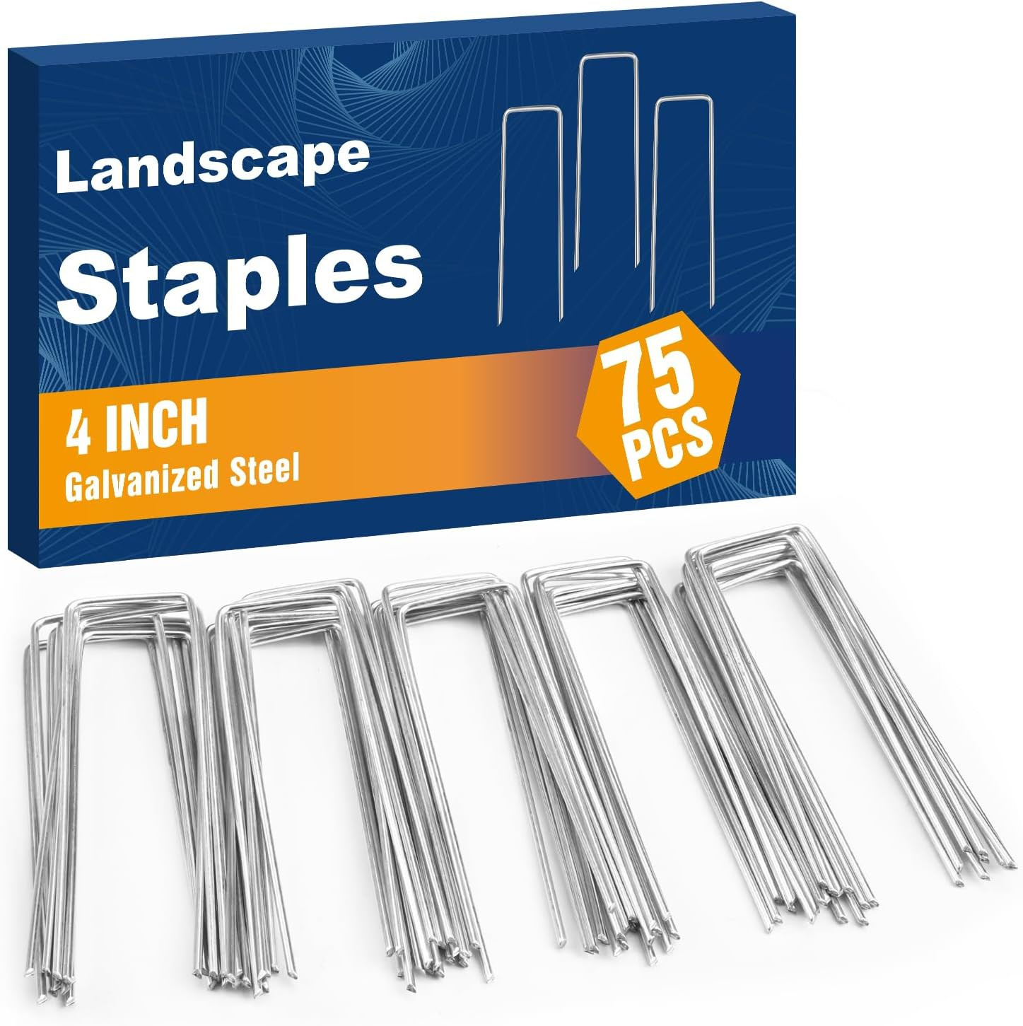 75 Pack 4" Landscape Staples Galvanized Garden Pins Weed Barrier Stakes gallery